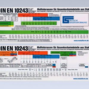 Tabellen- und Toleranzen-Schieber für Gesenkschmiedeteile aus Stahl